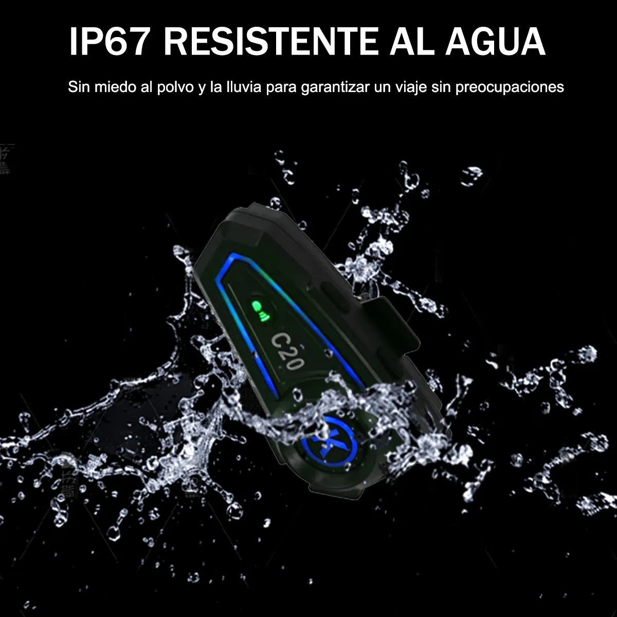 Auricular para Casco de Motocicleta con Bluetooth 5.3