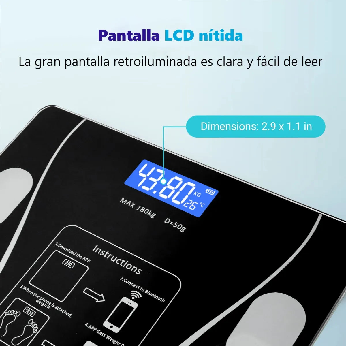 Bascula Digital Corporal hasta 180 kg Conectividad con App
