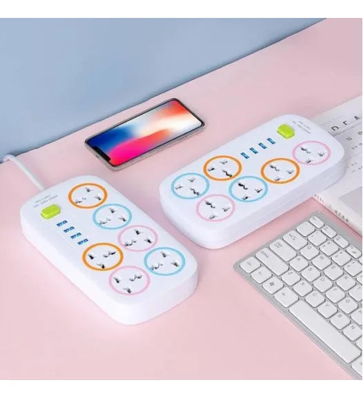 Multicontacto Universal Con Puertos USB Y Luz Interna