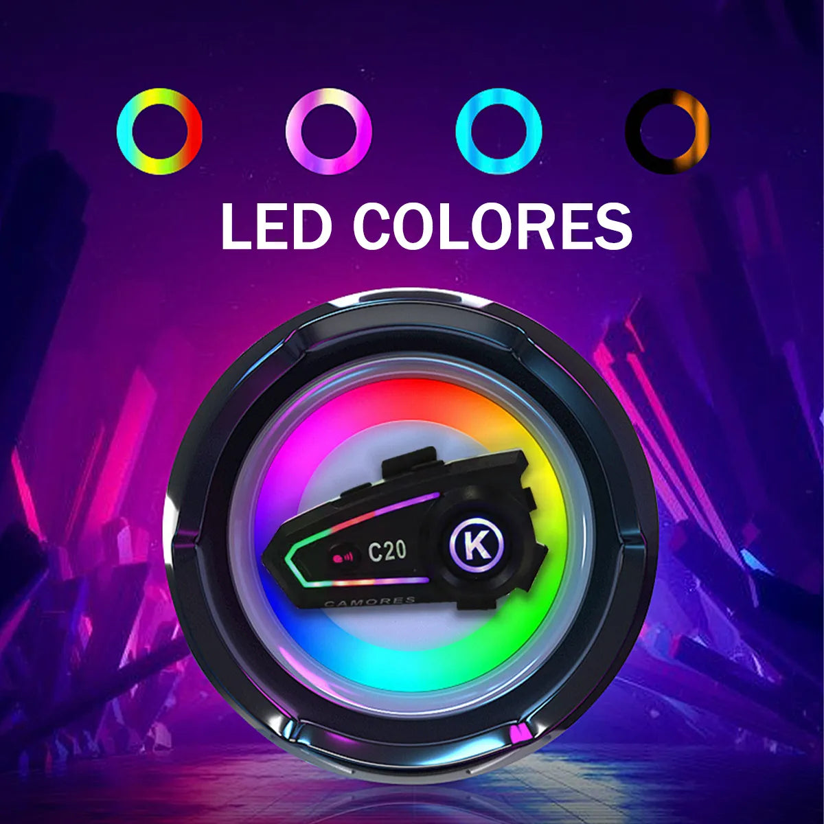 Auricular para Casco de Motocicleta con Bluetooth 5.3
