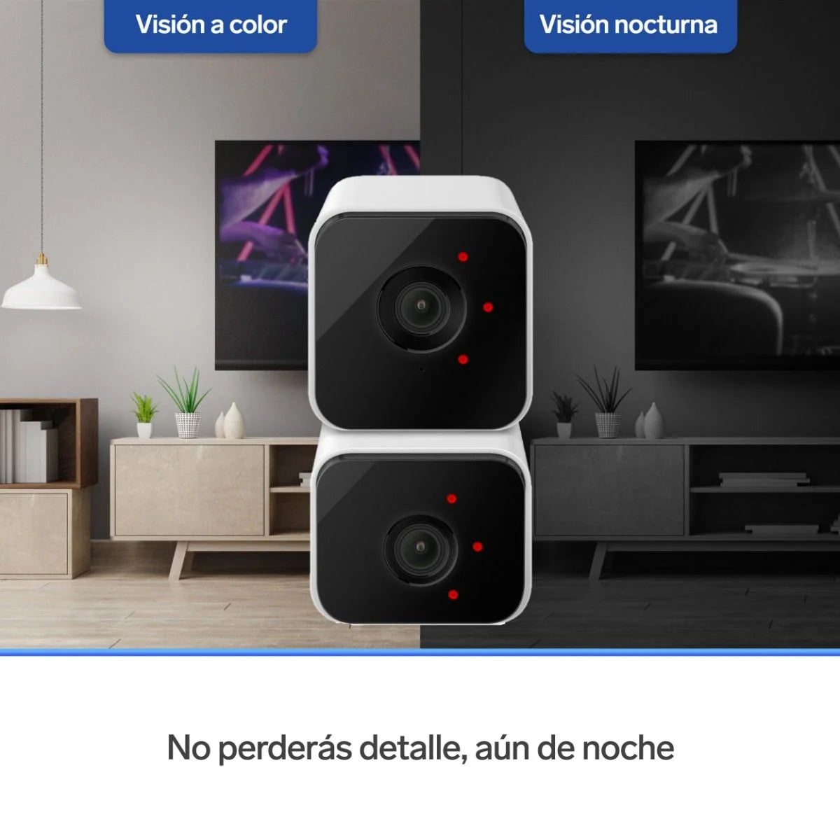 Cámara de seguridad Wi-Fi de doble lente robotizada y memoria SD 64G
