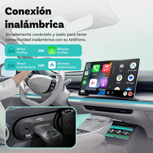 Adaptador Inalámbrico Ottocast Mini – Apple CarPlay & Android Auto 2-en-1