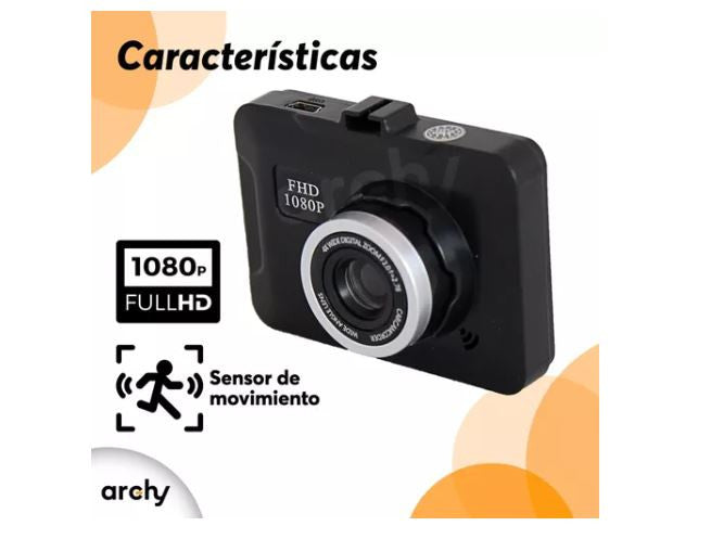 Cámara Para Automóvil 1080p FHD Sensor Movimiento