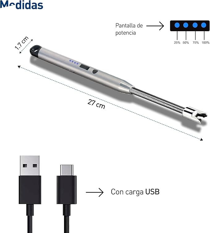 Encendedor Eléctrico Recargable Portátil USB