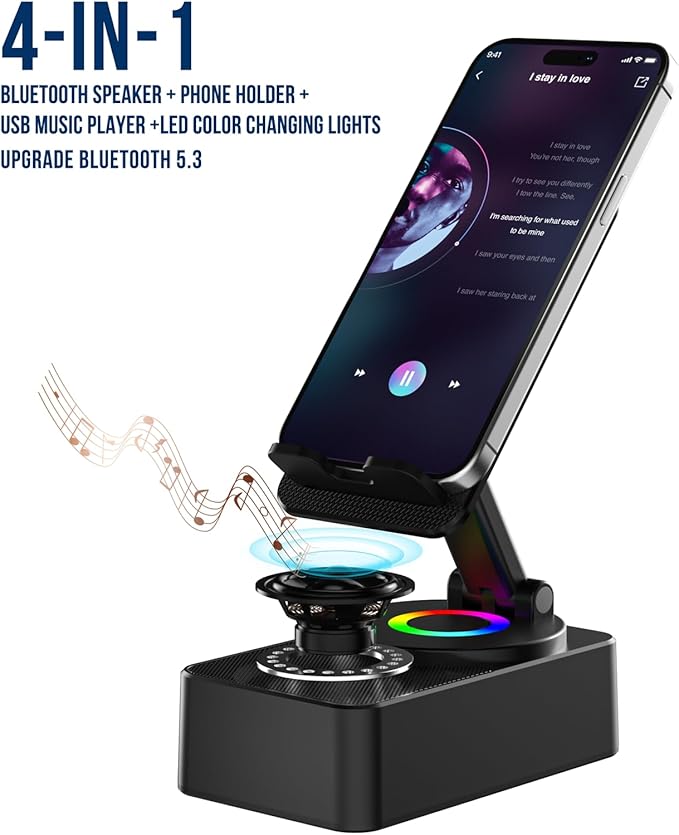 Soporte para Celular con Bocina Bluetooth Inalámbrico