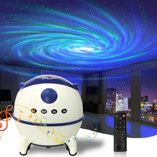 Lámpara Proyector Galaxia De Luz Led Con Bocina Bluetooth