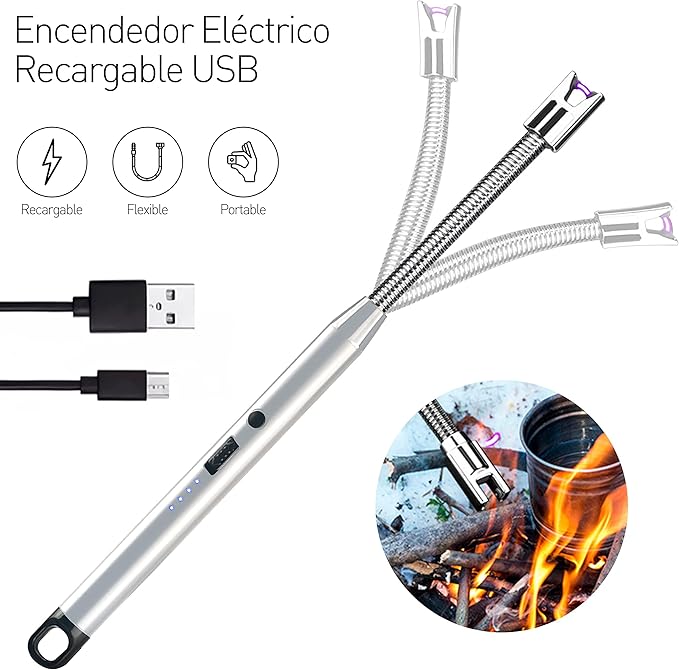 Encendedor Eléctrico Recargable Portátil USB