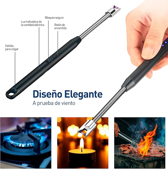 Encendedor Eléctrico Recargable Portátil USB