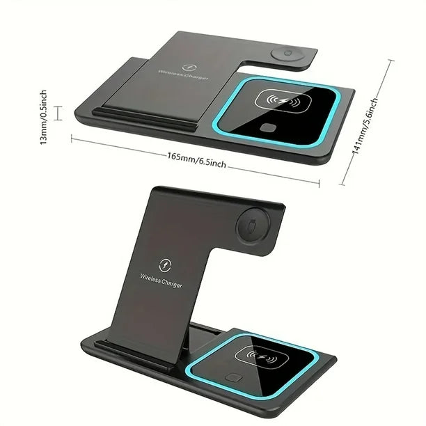 Cargador Inalámbrico 3 En 1 Plegable
