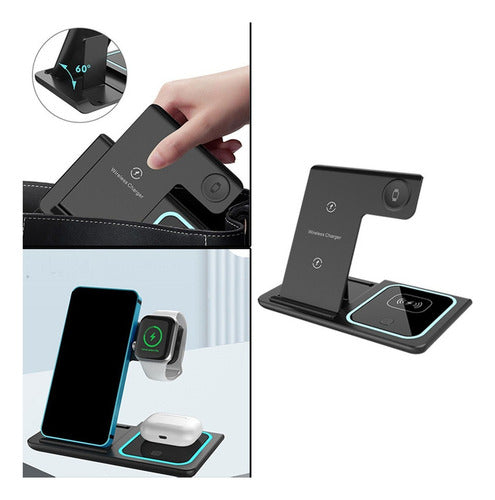 Cargador Inalámbrico 3 En 1 Plegable