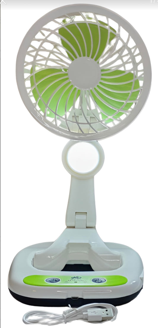 Mini ventilador recargable plegable con iluminacion
