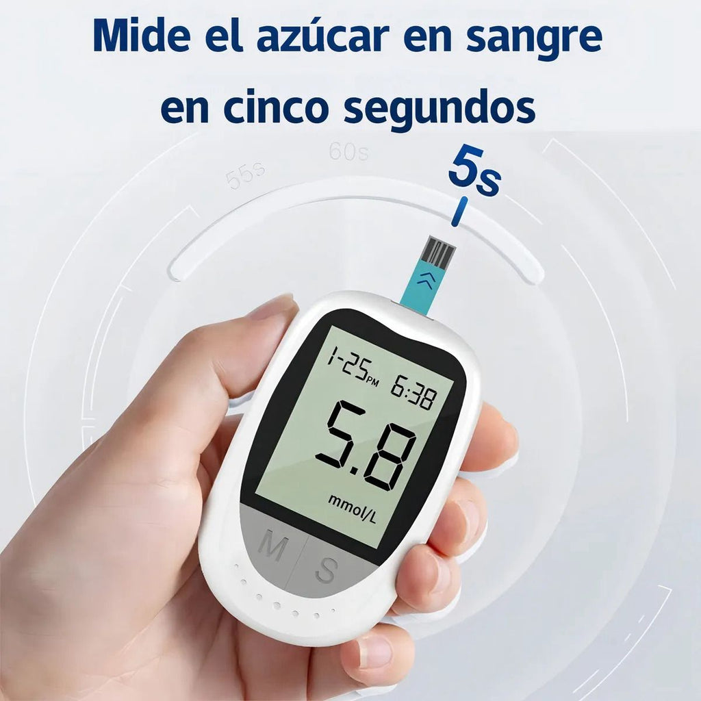 Glucómetro Digital Medidor De Glucosa 50 Tiras Y 50 Lancetas 🩸