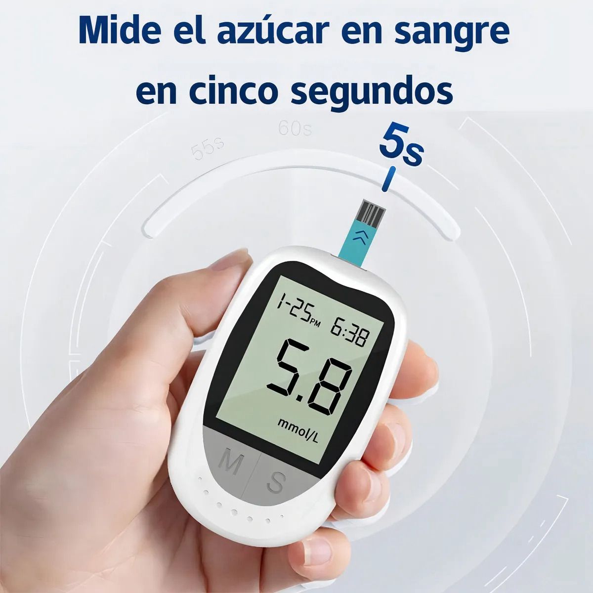 Glucómetro Digital Medidor De Glucosa 50 Tiras Y 50 Lancetas 🩸
