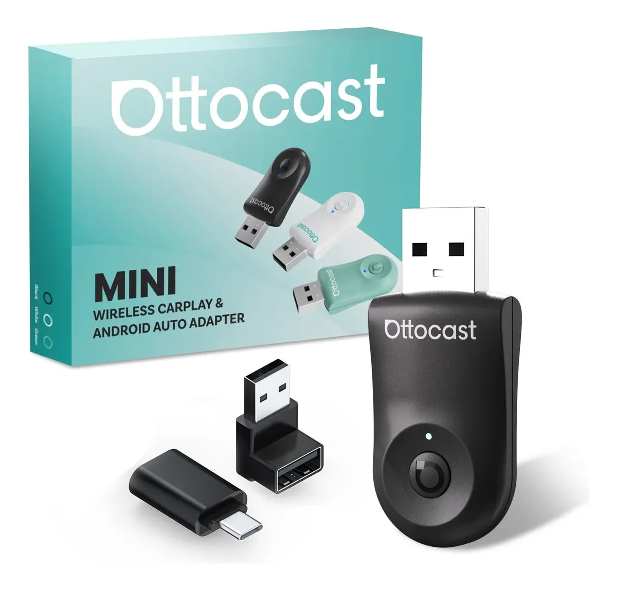 Adaptador Inalámbrico Ottocast Mini – Apple CarPlay & Android Auto 2-en-1